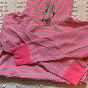 Tek gear pink and grey stripe hoodie